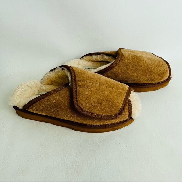 Vermont Country Store Slippers 72421 Chestnut Leather Upper Brown Scuffs Sz 10 - Picture 5 of 12
